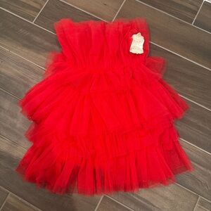 Altar'd State Vibrant Red Tulle Dress
